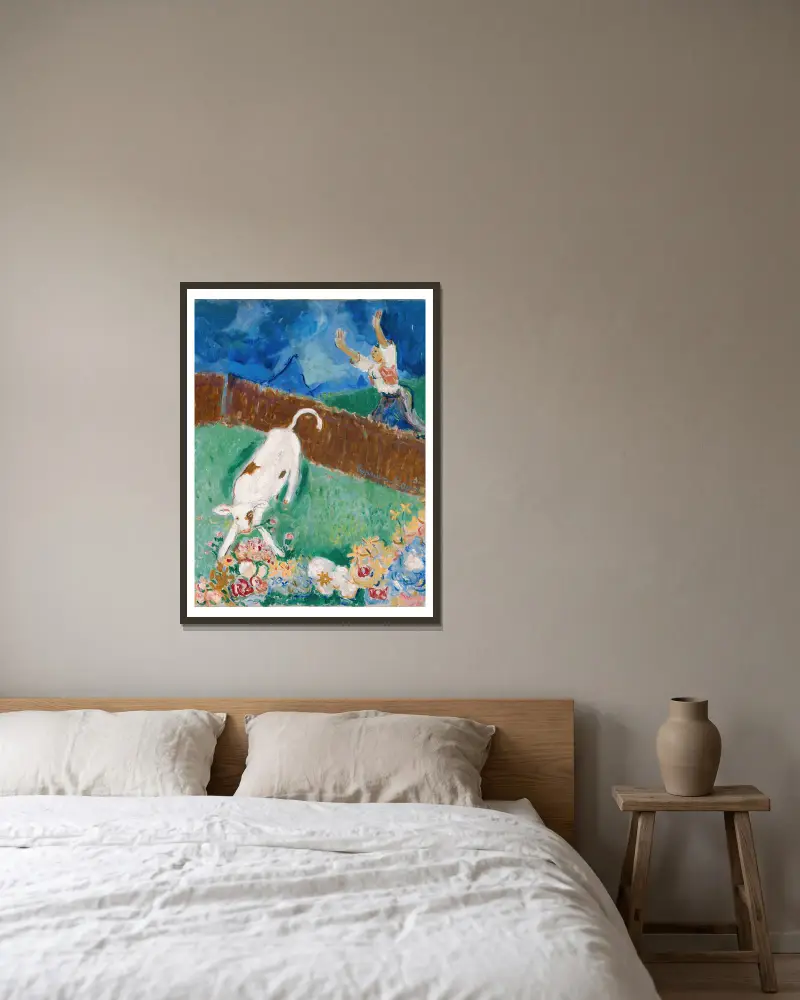 Kalb von Cyprián Majerník gerahmt an einer Wand