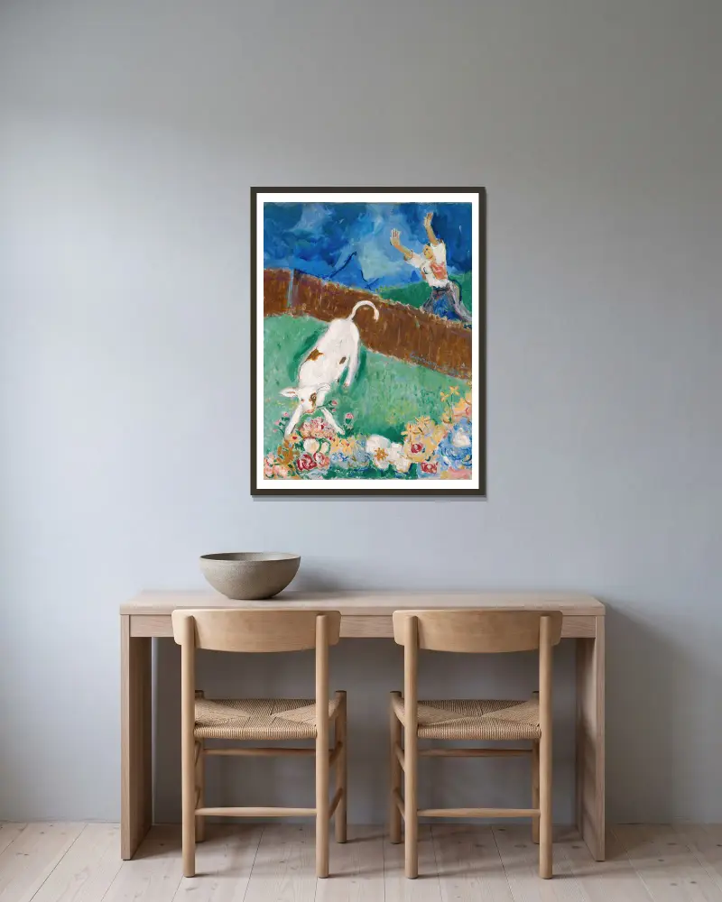 Kalb von Cyprián Majerník gerahmt an einer Wand