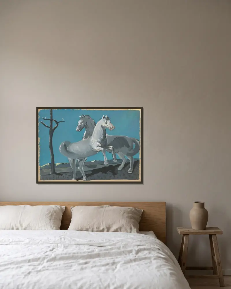 Horses av Cyprián Majerník inramad på en vägg