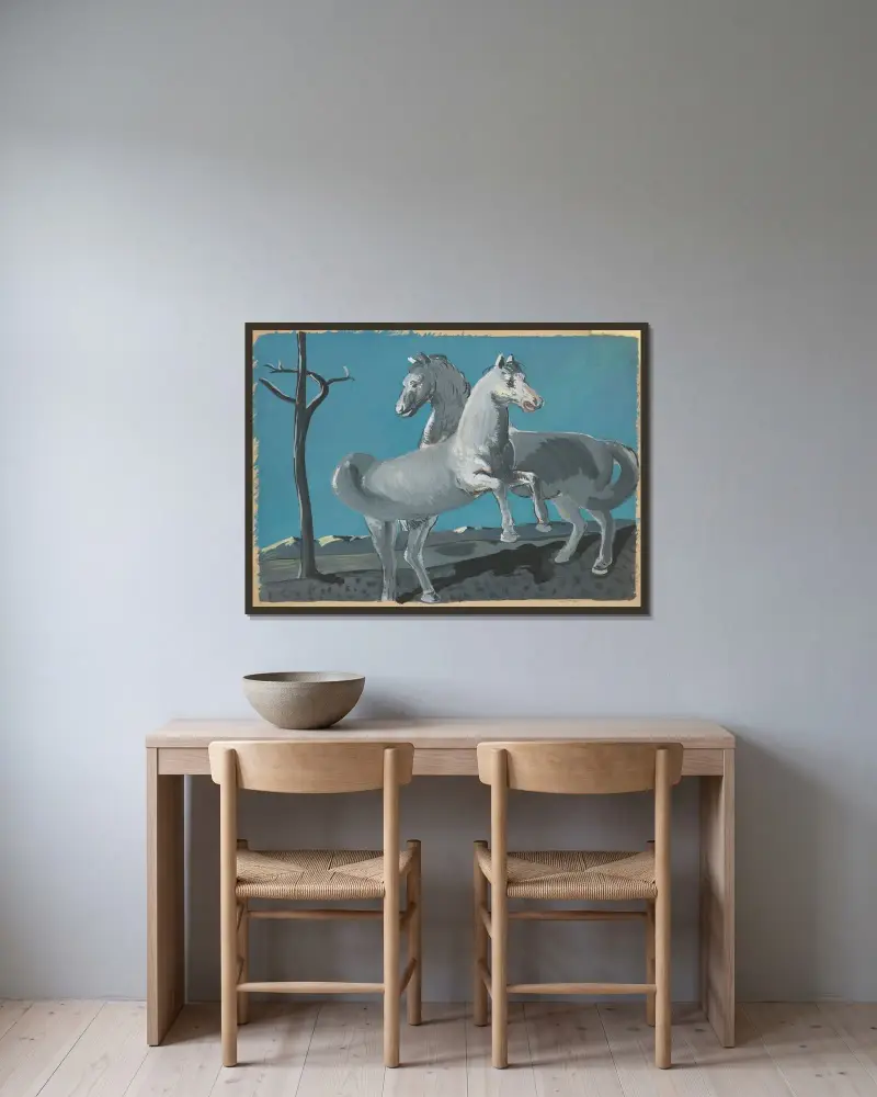 Horses av Cyprián Majerník inramad på en vägg