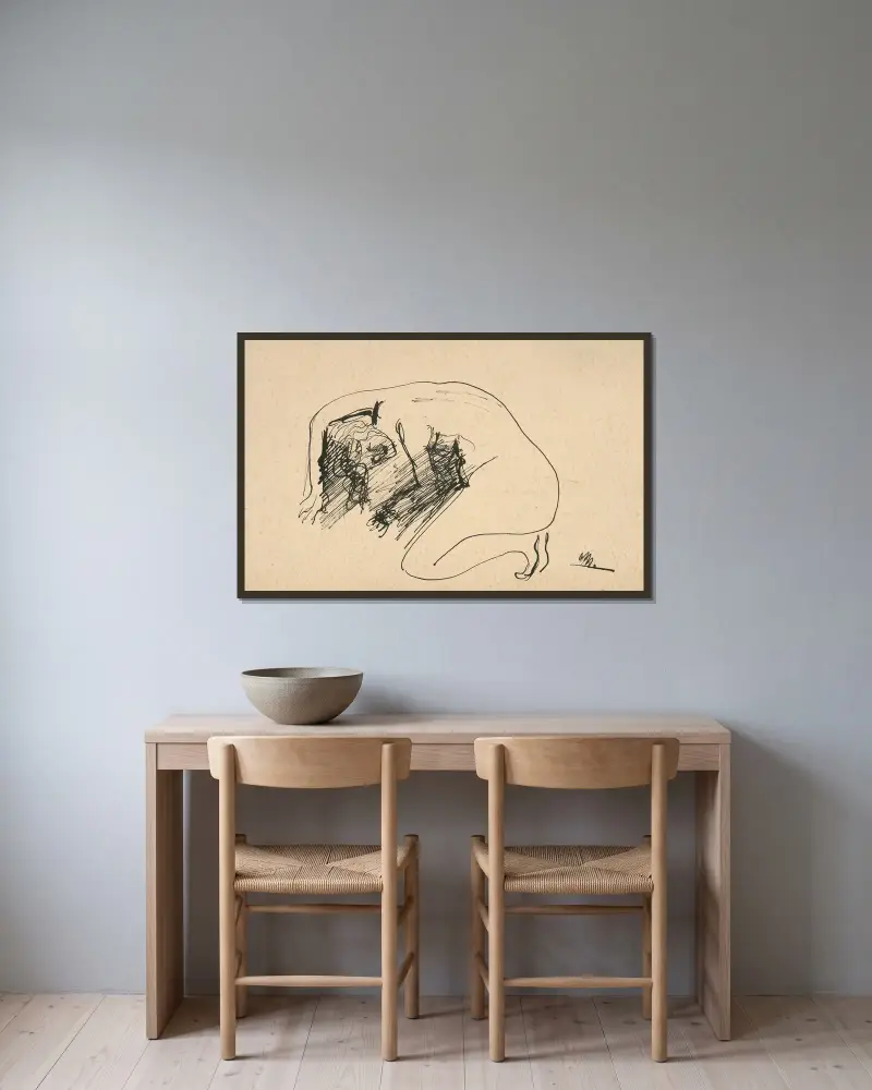 Akt, 1930 von Cyprián Majerník gerahmt an einer Wand