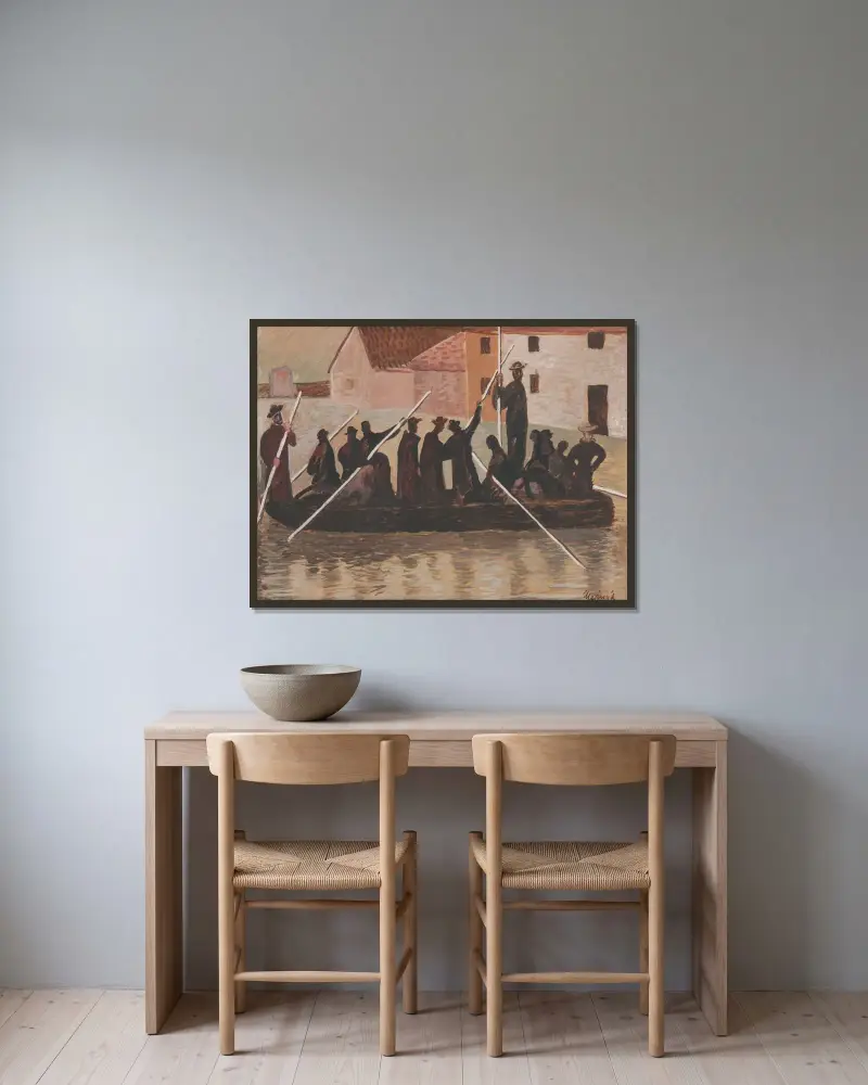 Überschwemmung von Cyprián Majerník gerahmt an einer Wand