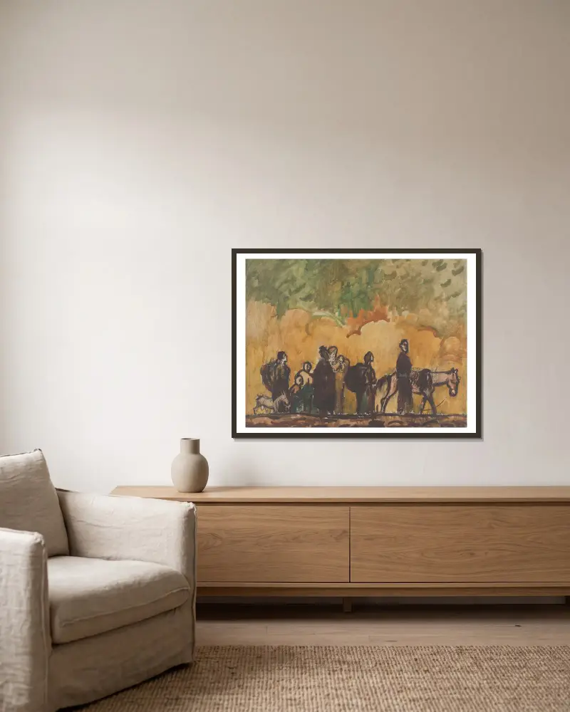 Flüchtlinge, 1945 – Nr. 1 von Cyprián Majerník gerahmt an einer Wand
