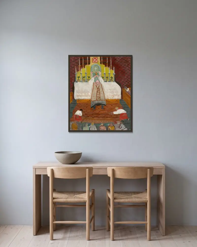Umsturz von Cyprián Majerník gerahmt an einer Wand