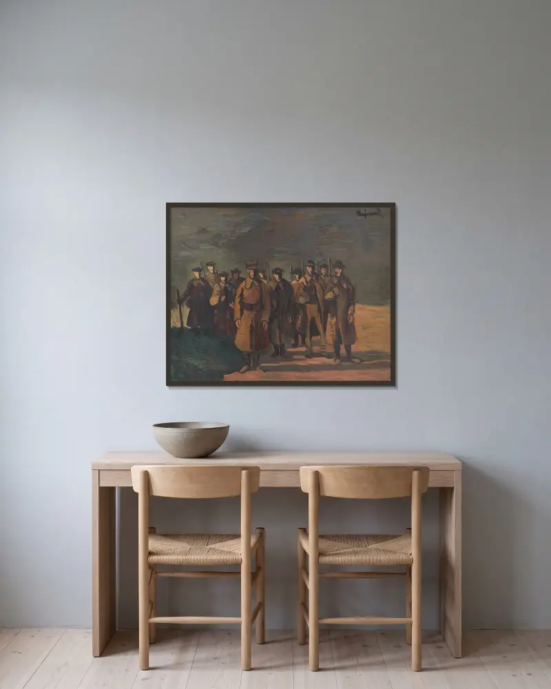Die Uhr von Cyprián Majerník gerahmt an einer Wand