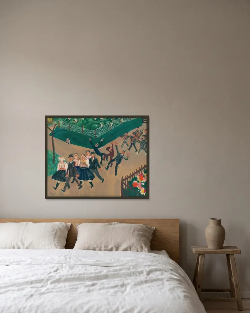 Hochzeitsprozession von Cyprián Majerník gerahmt an einer Wand