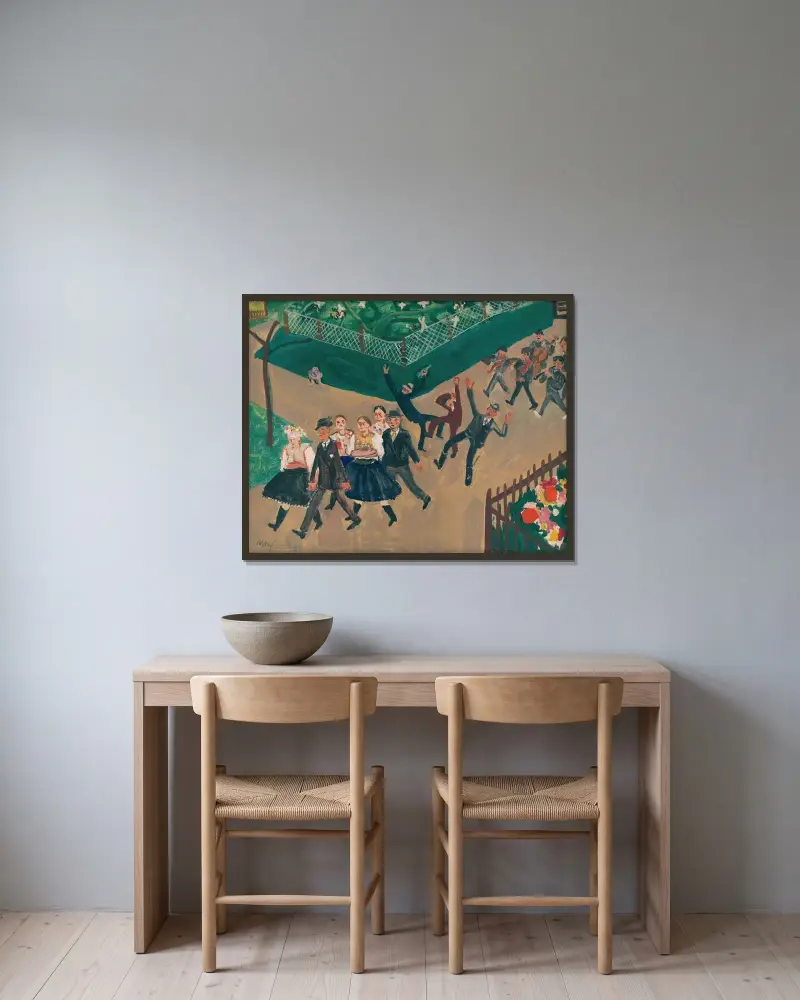Hochzeitsprozession von Cyprián Majerník gerahmt an einer Wand