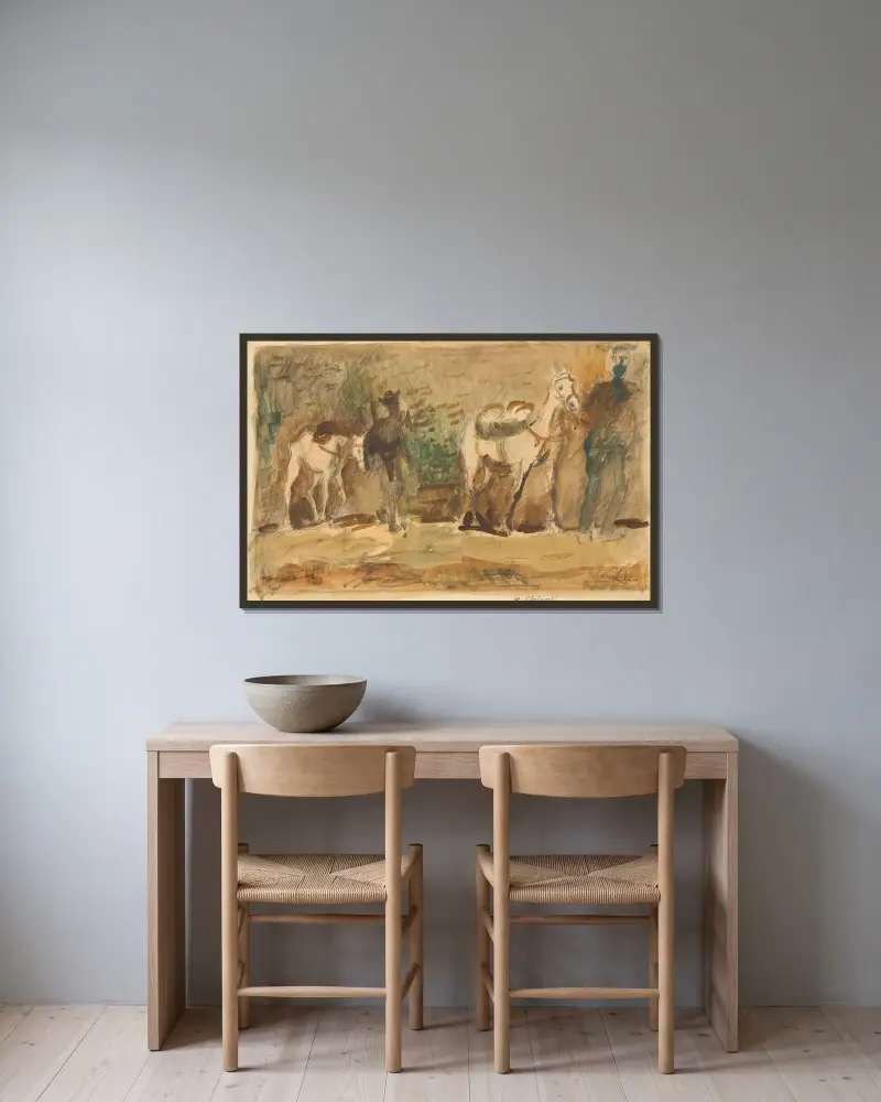 Ohne Zuhause von Cyprián Majerník gerahmt an einer Wand