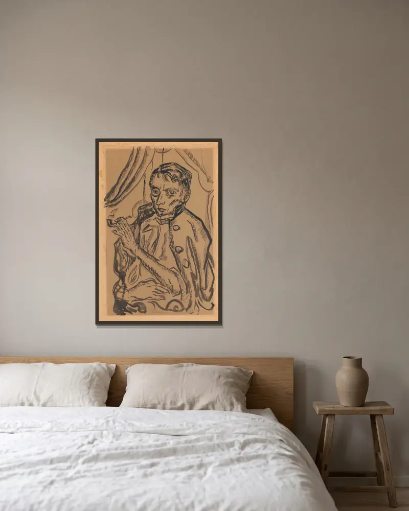 Autoportret, Tytus Czyżewski w ramie na ścianie