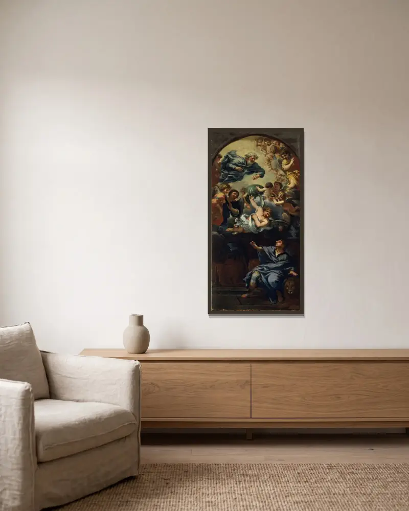 Daniel w jaskini lwów, Pietro da Cortona w ramie na ścianie