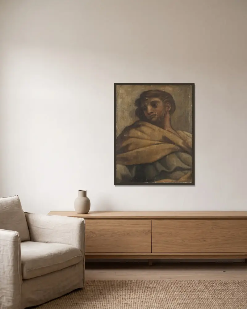Helgon av Pietro da Cortona inramad på en vägg