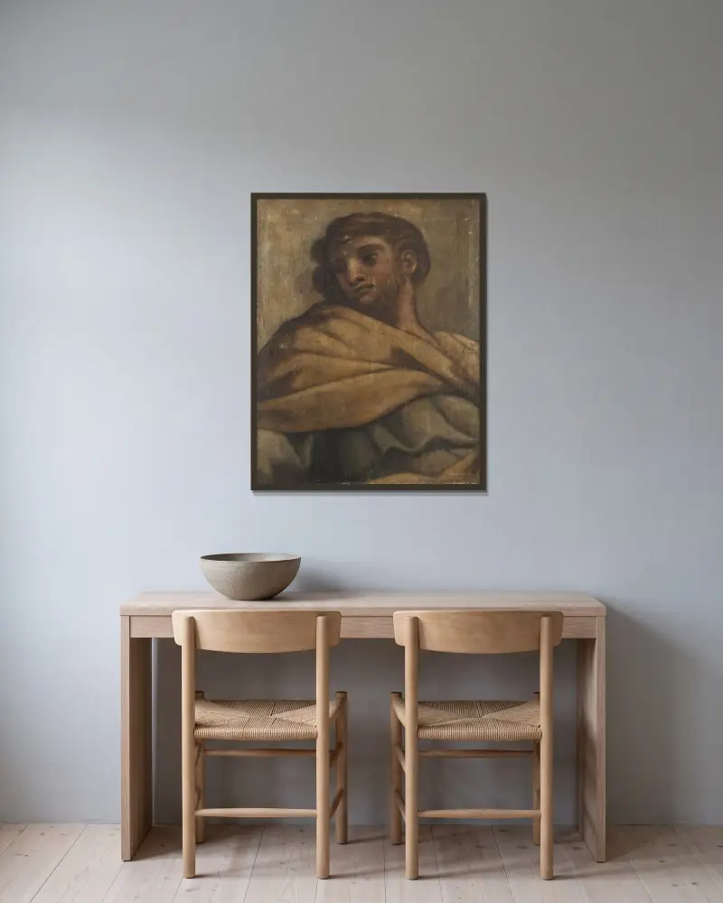 Helgon av Pietro da Cortona inramad på en vägg