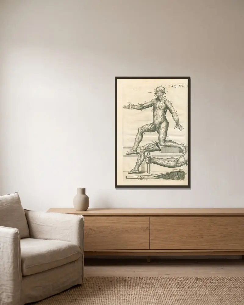 Tabulae anatomicae a celeberrimo pictore Petro Berretino Cortonensi Pl.24 av Pietro da Cortona inramad på en vägg