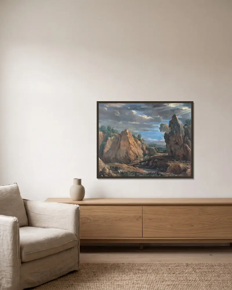 Alunminorna i Tolfa av Pietro da Cortona inramad på en vägg