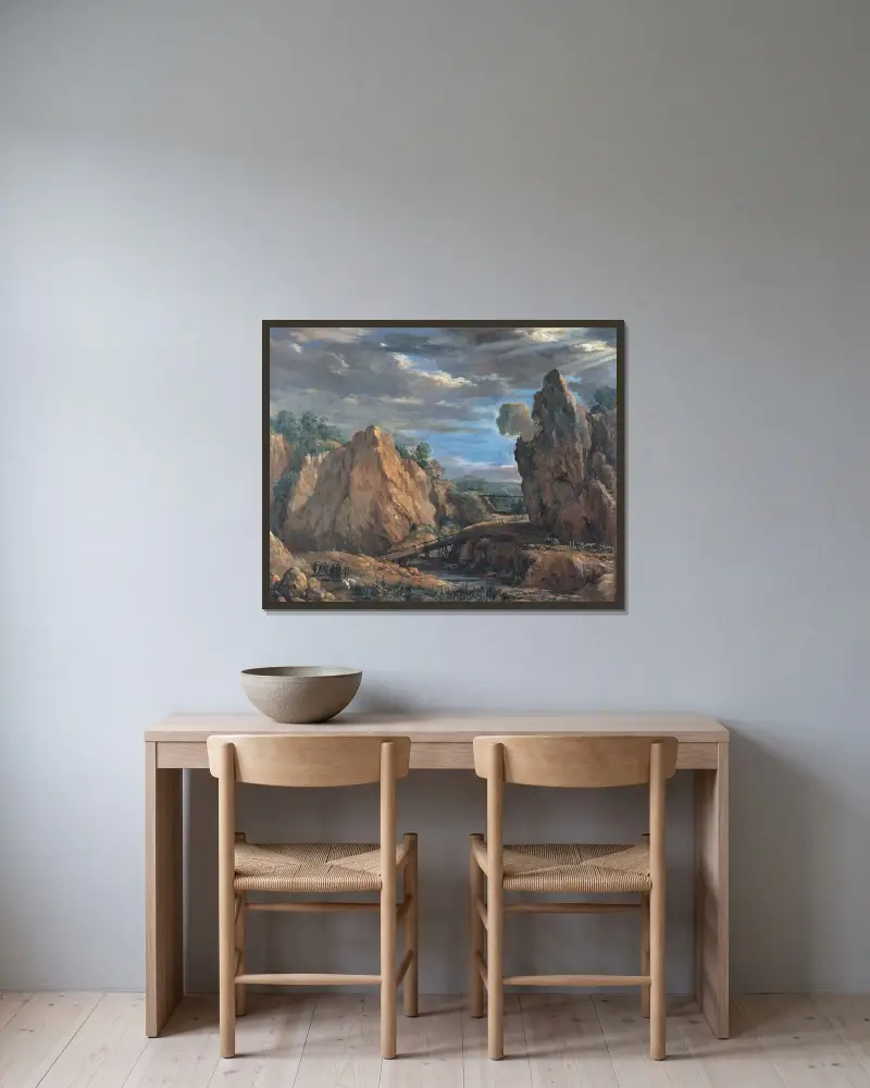 Alunminorna i Tolfa av Pietro da Cortona inramad på en vägg