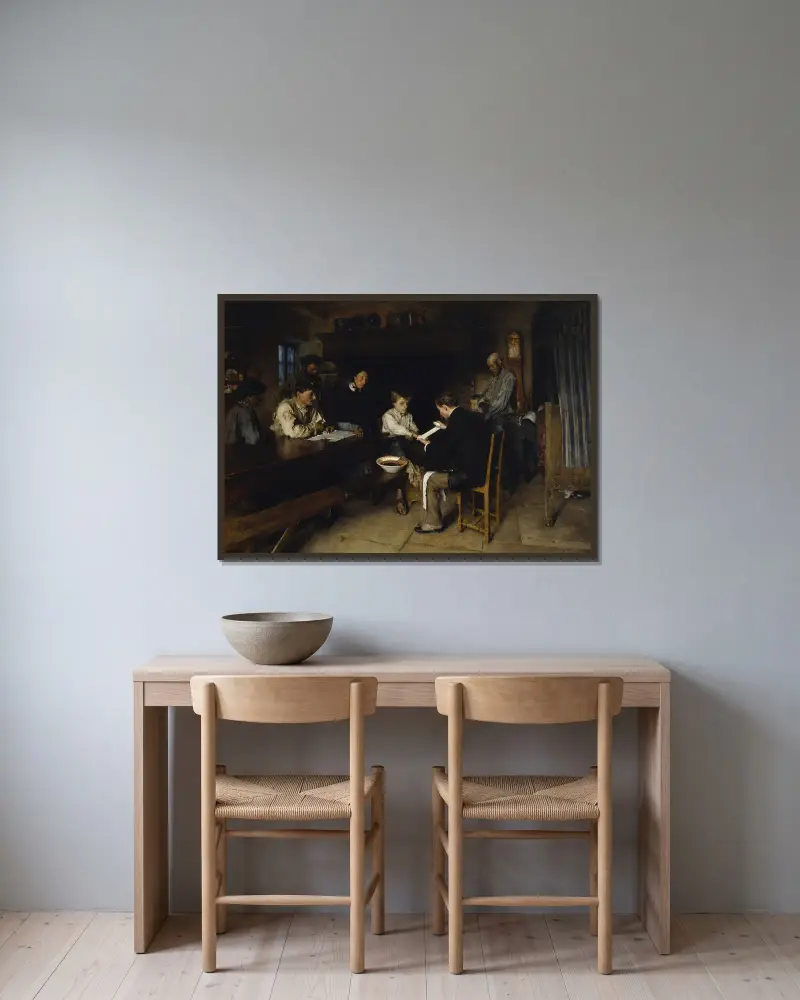 Ein Unfall von Pascal-Adolphe-Jean Dagnan-Bouveret gerahmt an einer Wand