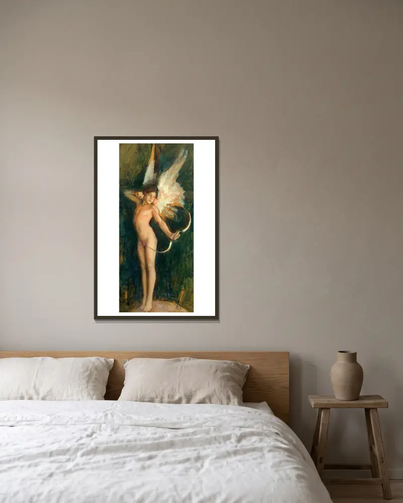 Eros shooting an arrow av Pascal-Adolphe-Jean Dagnan-Bouveret inramad på en vägg