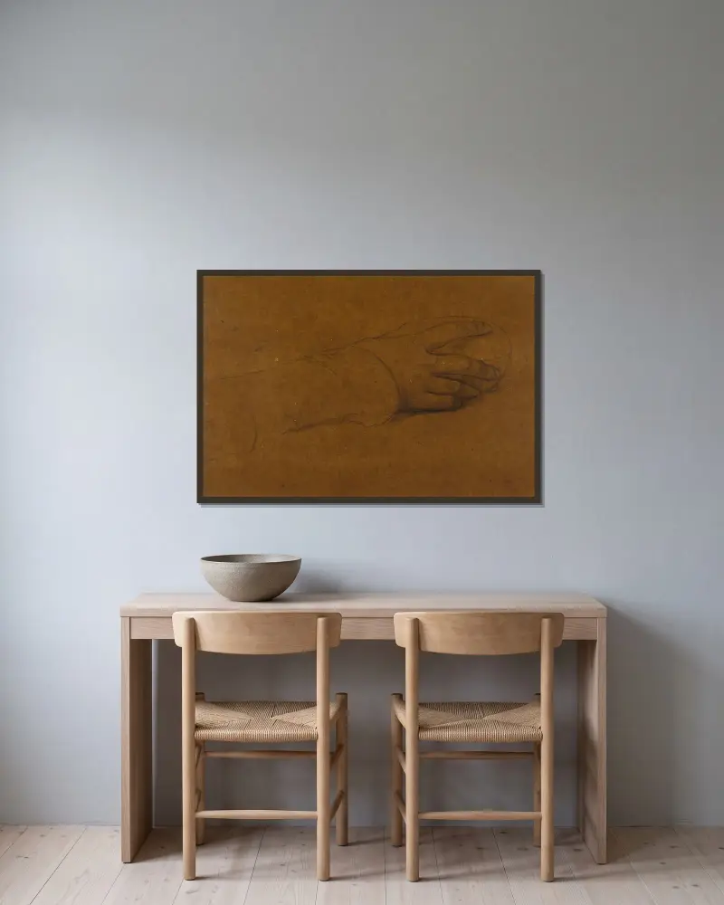 Handstudie – Nr. 2 von Pascal-Adolphe-Jean Dagnan-Bouveret gerahmt an einer Wand