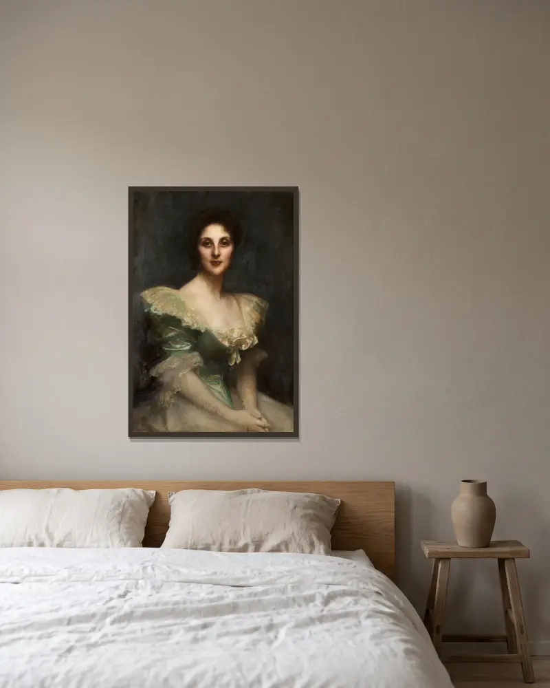 Portrait de Fanny Thérèse Reinach av Pascal-Adolphe-Jean Dagnan-Bouveret inramad på en vägg