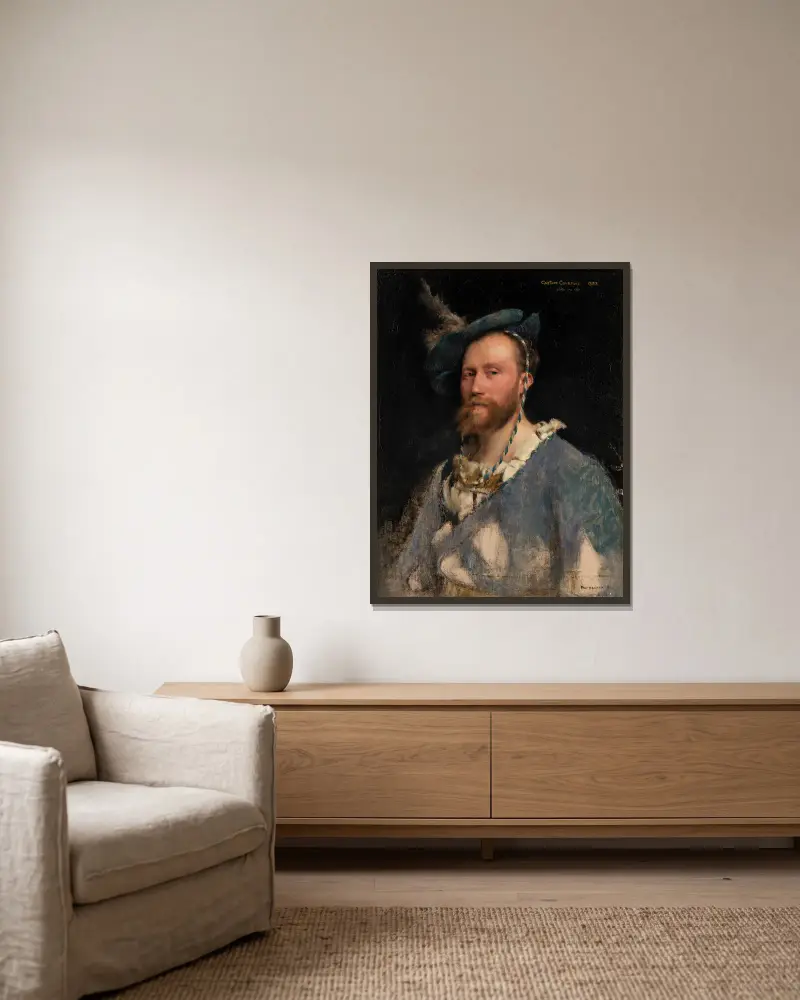 Portrait of Gustave Courtois av Pascal-Adolphe-Jean Dagnan-Bouveret inramad på en vägg