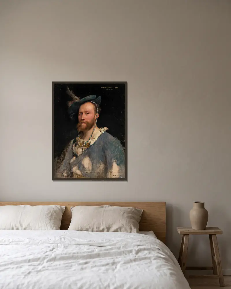 Portrait of Gustave Courtois av Pascal-Adolphe-Jean Dagnan-Bouveret inramad på en vägg