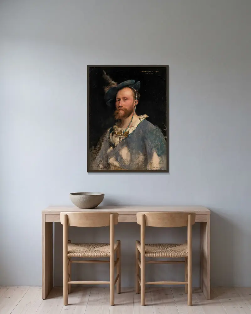 Portrait of Gustave Courtois av Pascal-Adolphe-Jean Dagnan-Bouveret inramad på en vägg
