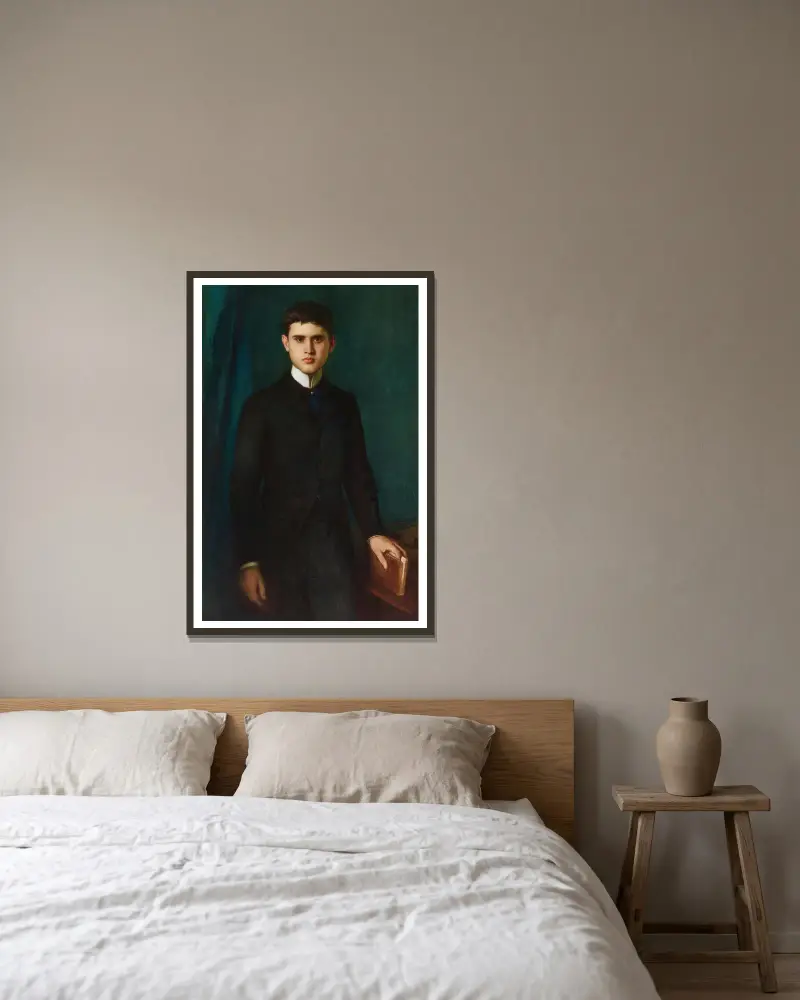 Portrait of Joannes de Stuers at 20 years old av Pascal-Adolphe-Jean Dagnan-Bouveret inramad på en vägg
