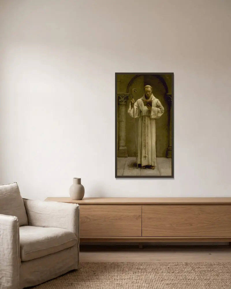 Saint Herbland av Pascal-Adolphe-Jean Dagnan-Bouveret inramad på en vägg