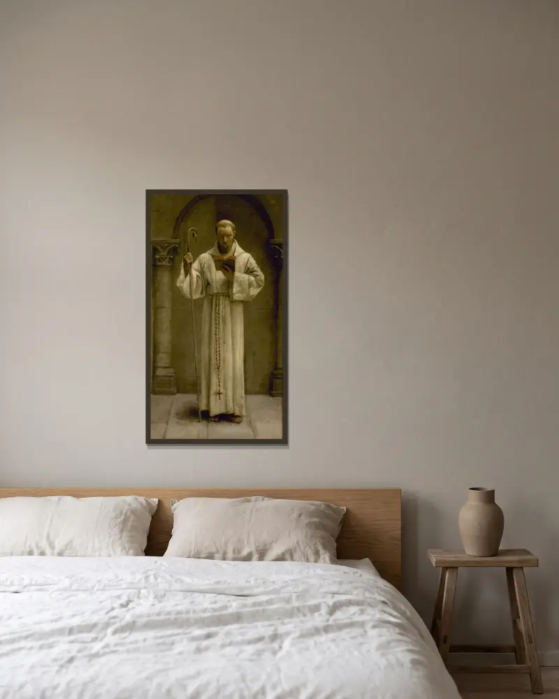Saint Herbland av Pascal-Adolphe-Jean Dagnan-Bouveret inramad på en vägg
