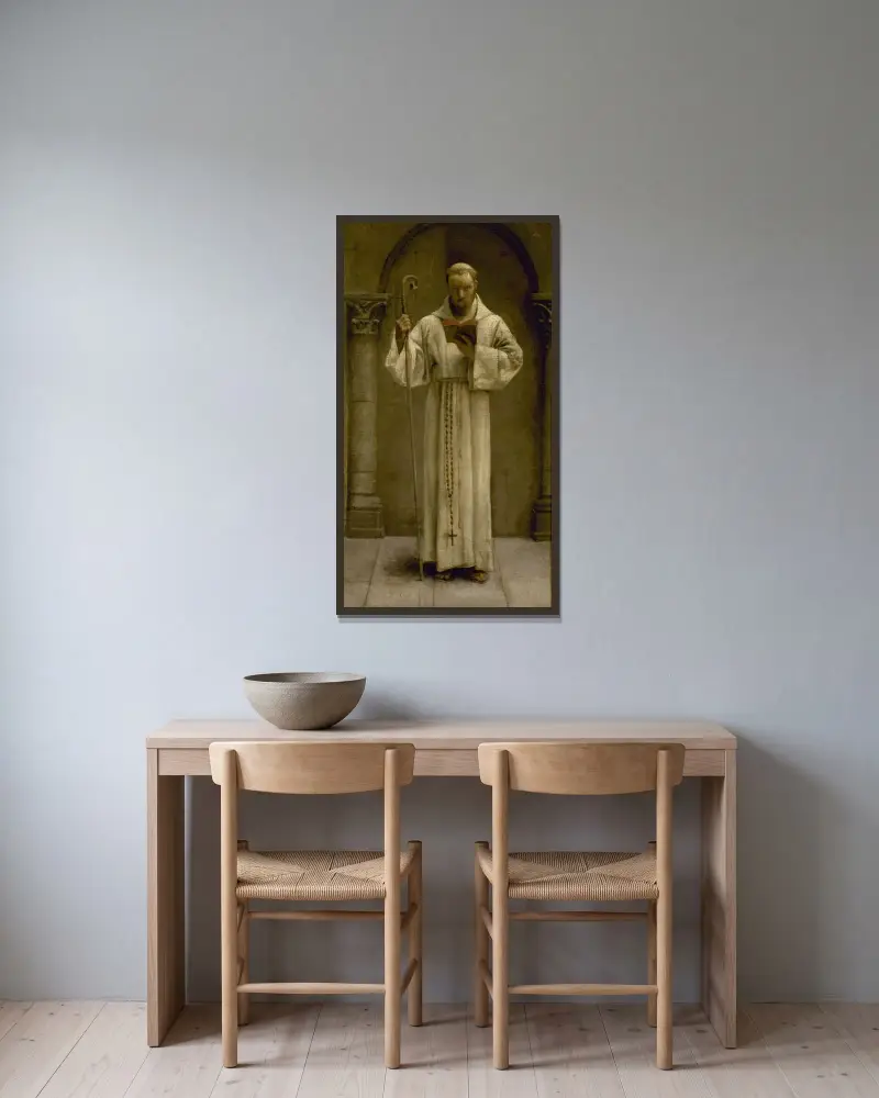 Saint Herbland av Pascal-Adolphe-Jean Dagnan-Bouveret inramad på en vägg