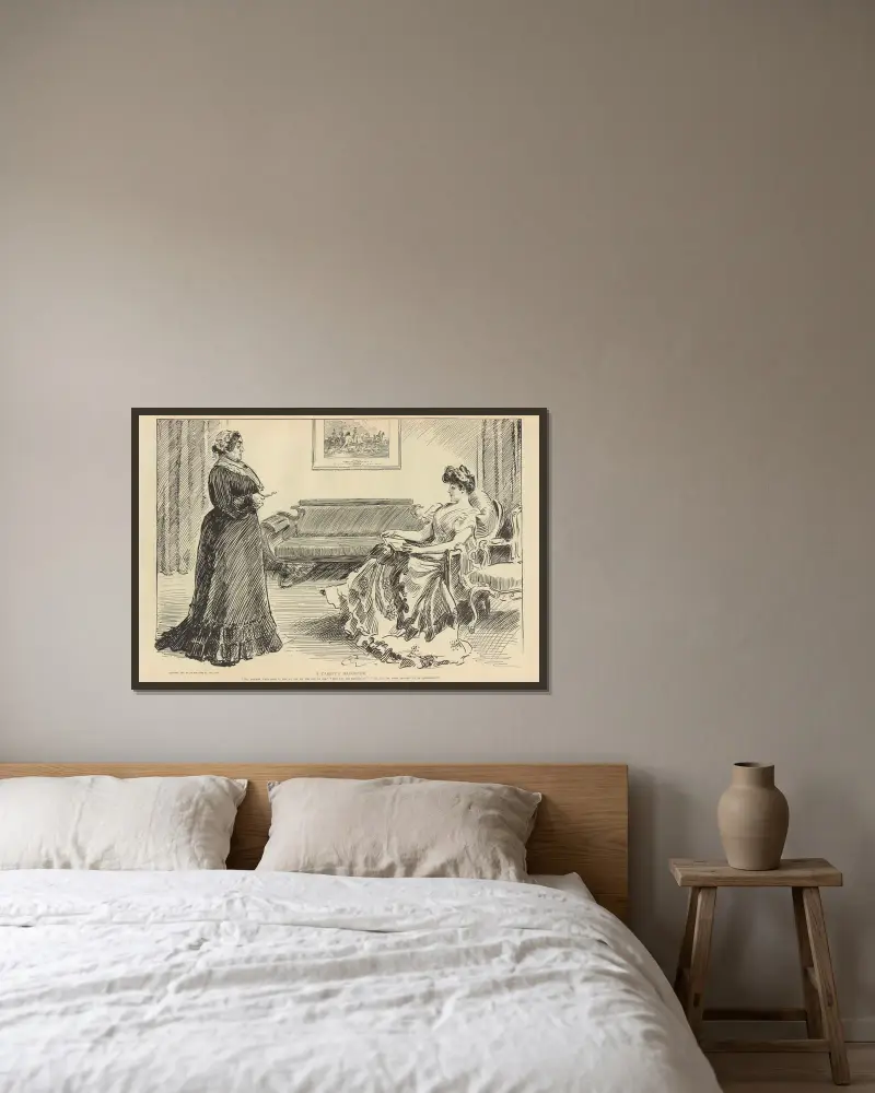 A careful daughter av Charles Dana Gibson inramad på en vägg