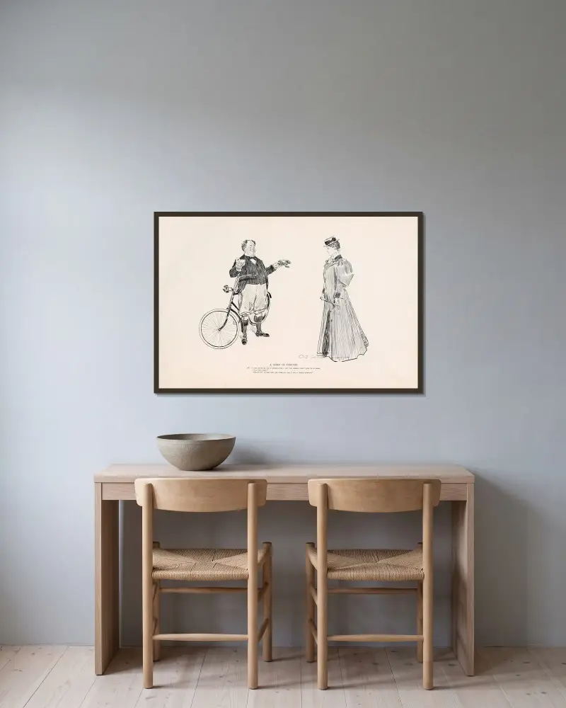Ett lyckans barn av Charles Dana Gibson inramad på en vägg