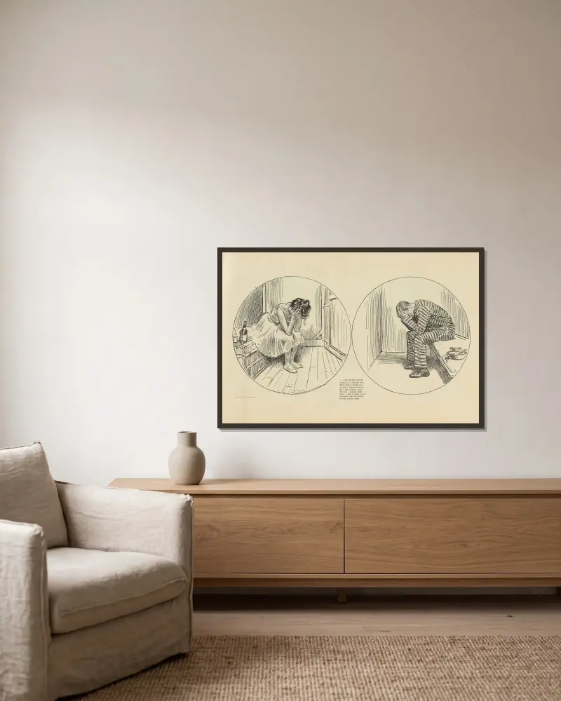 Křivý příběh, Charles Dana Gibson v rámu na stěně