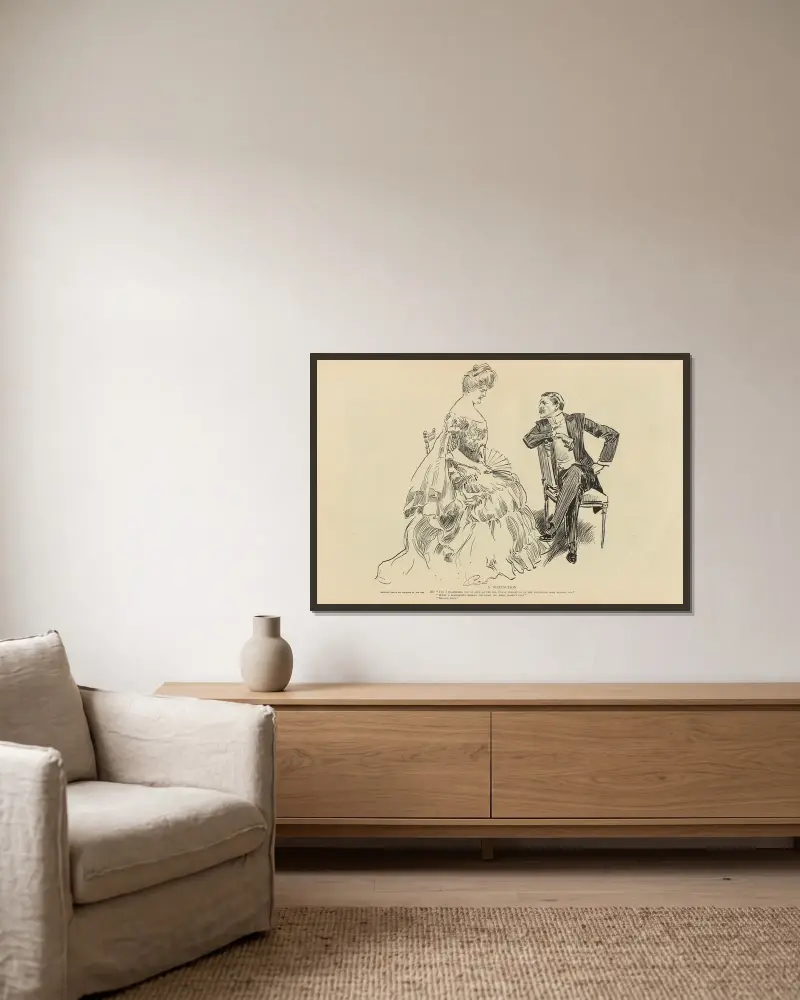 Rozdíl, Charles Dana Gibson v rámu na stěně