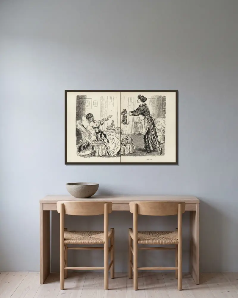 Ett hundliv av Charles Dana Gibson inramad på en vägg