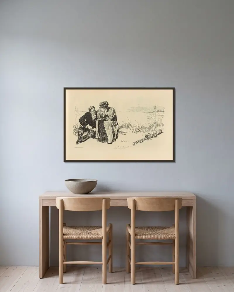 Ett bra spel för två av Charles Dana Gibson inramad på en vägg