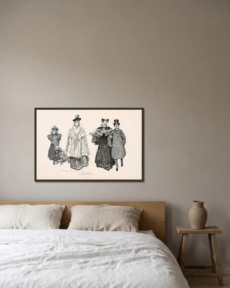Ein Liebesstreit von Charles Dana Gibson gerahmt an einer Wand