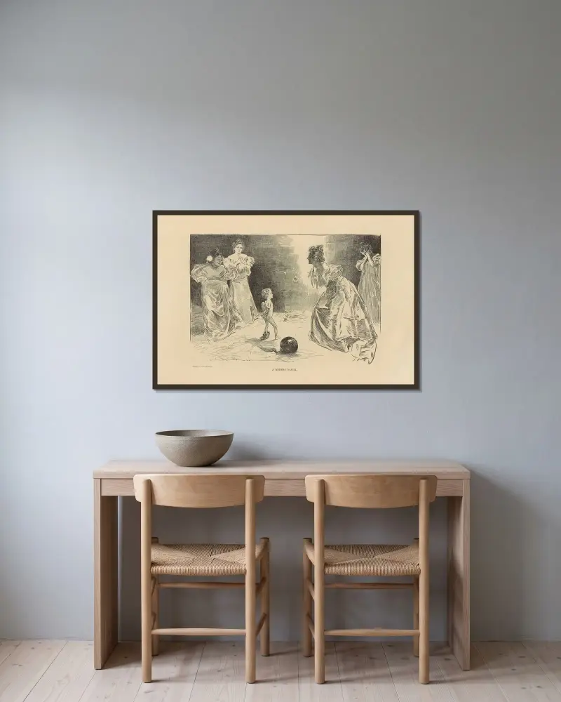 A modern daniel av Charles Dana Gibson inramad på en vägg
