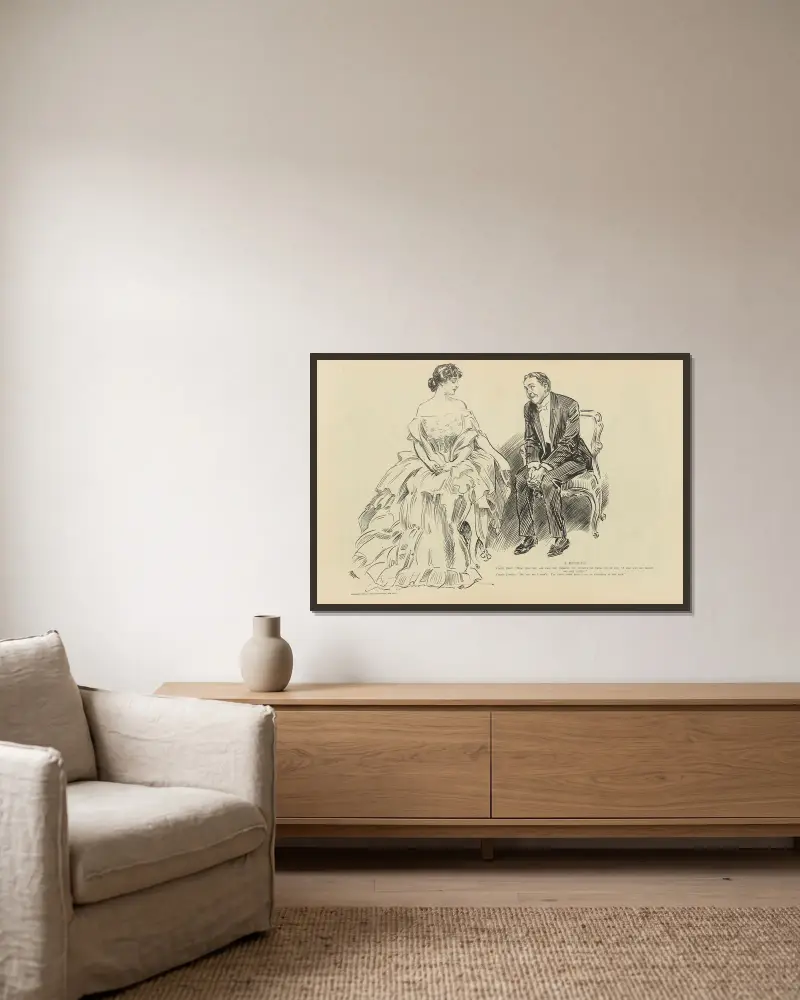 Rozhodnutí, Charles Dana Gibson v rámu na stěně
