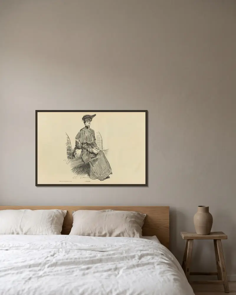 Vítězka, Charles Dana Gibson v rámu na stěně