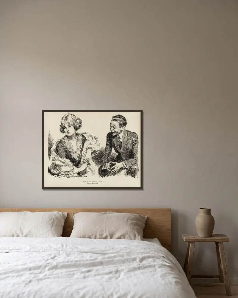 Råd till de svagsinta – Håll munnen stängd av Charles Dana Gibson inramad på en vägg