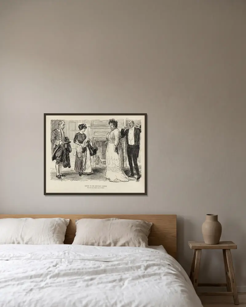 Ratschläge an die geistig Schwachen – Bleib ja nicht zu Hause von Charles Dana Gibson gerahmt an einer Wand