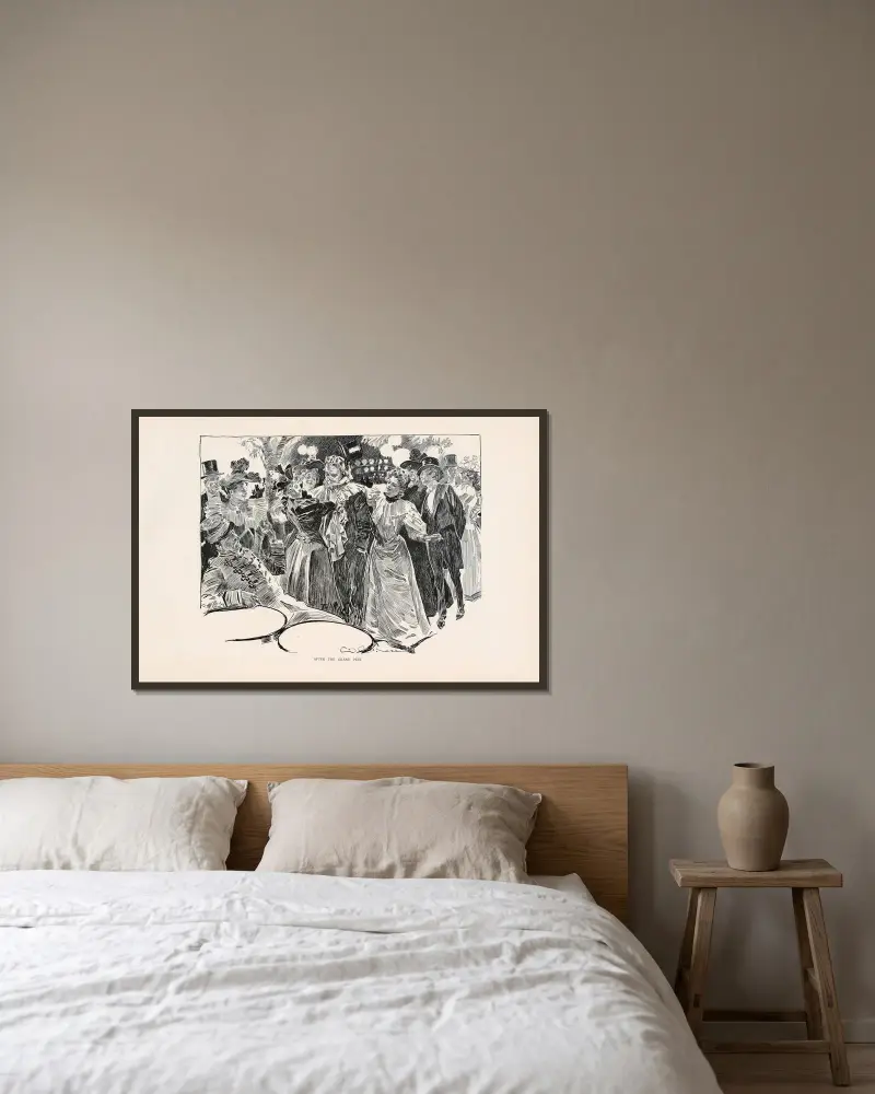 Efter Grand Prix av Charles Dana Gibson inramad på en vägg