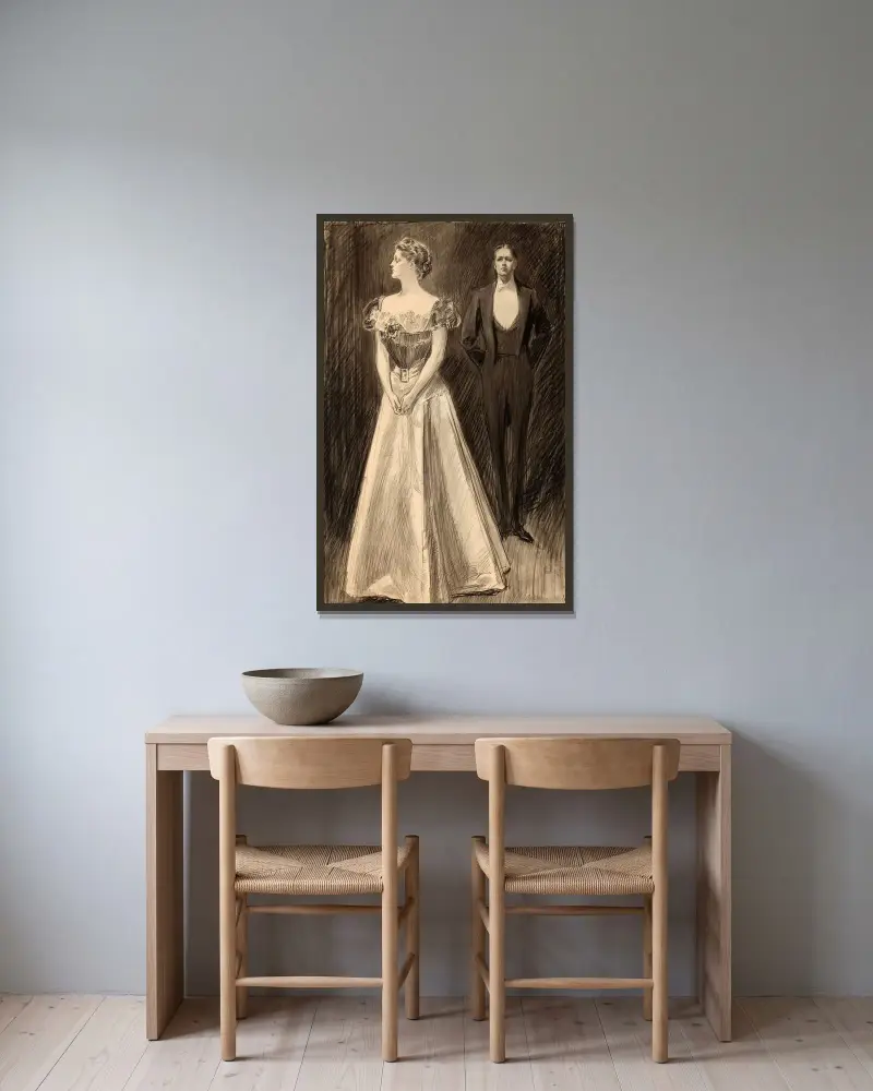 Efter operan av Charles Dana Gibson inramad på en vägg