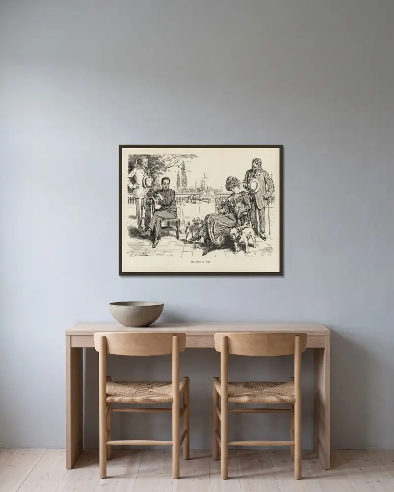 Alla sorters valpar av Charles Dana Gibson inramad på en vägg