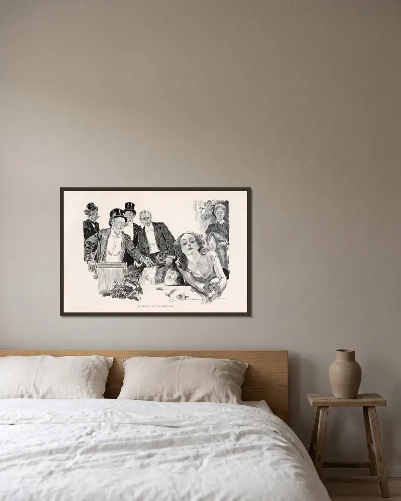 Ett gräl med primadonnan av Charles Dana Gibson inramad på en vägg