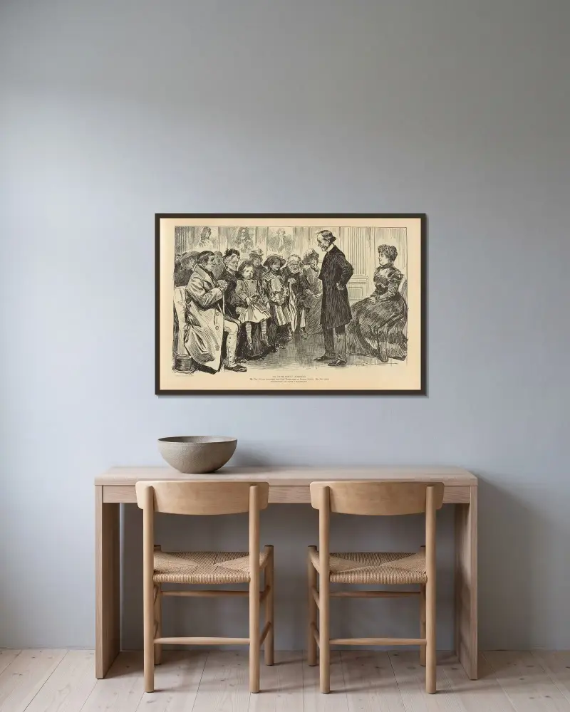 Eine improvisierte Ansprache von Charles Dana Gibson gerahmt an einer Wand