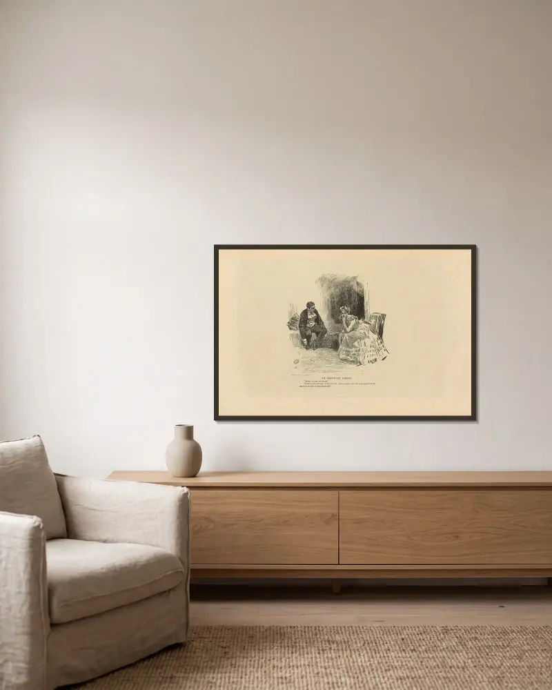 Ein hartnäckiger Elternteil von Charles Dana Gibson gerahmt an einer Wand