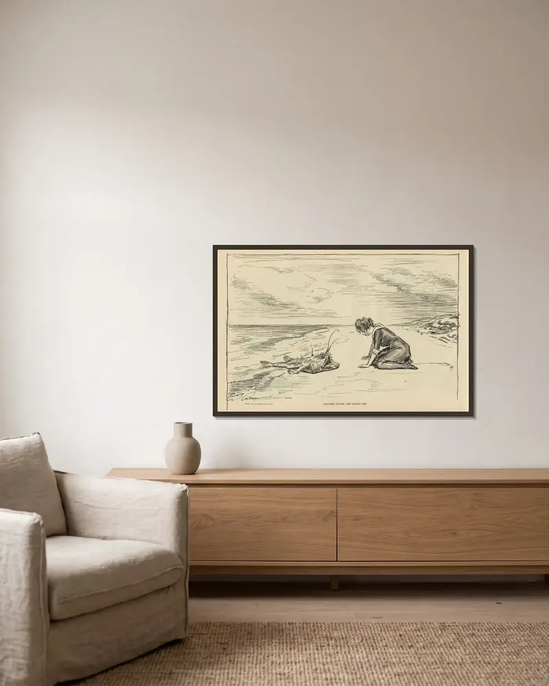 Ännu ett offer – marulk av Charles Dana Gibson inramad på en vägg