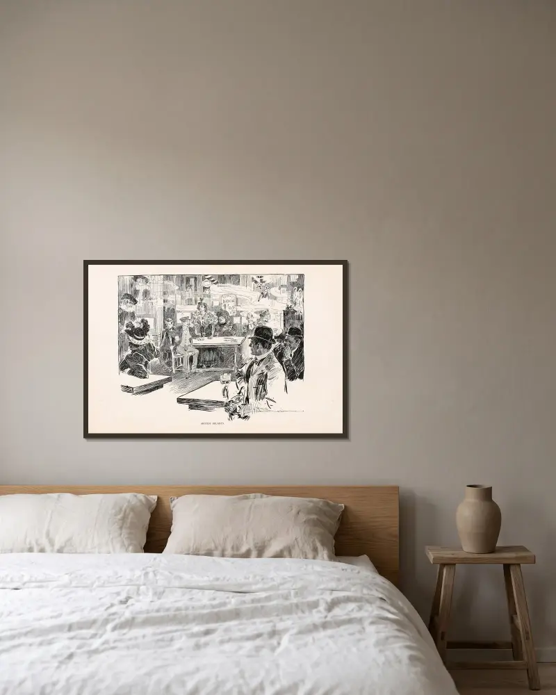 Aristide Bruants av Charles Dana Gibson inramad på en vägg